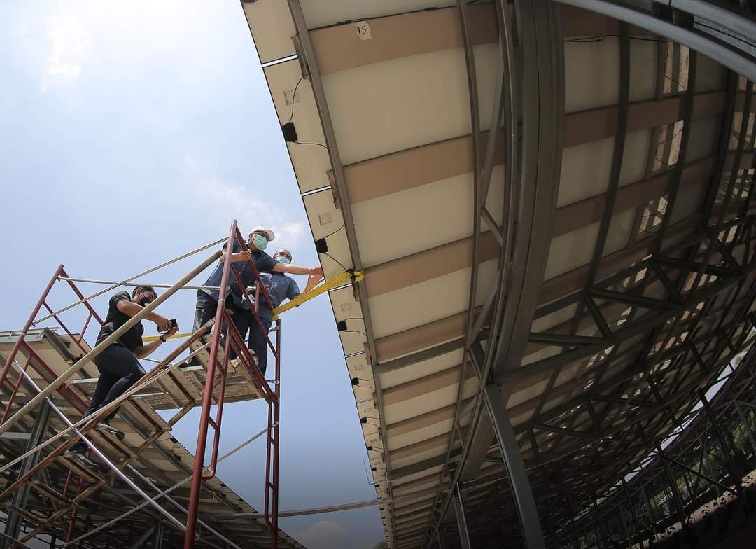 Tapak pepasangan solar PV Majuperak Holdings di Keramat Pulai, Ipoh.
