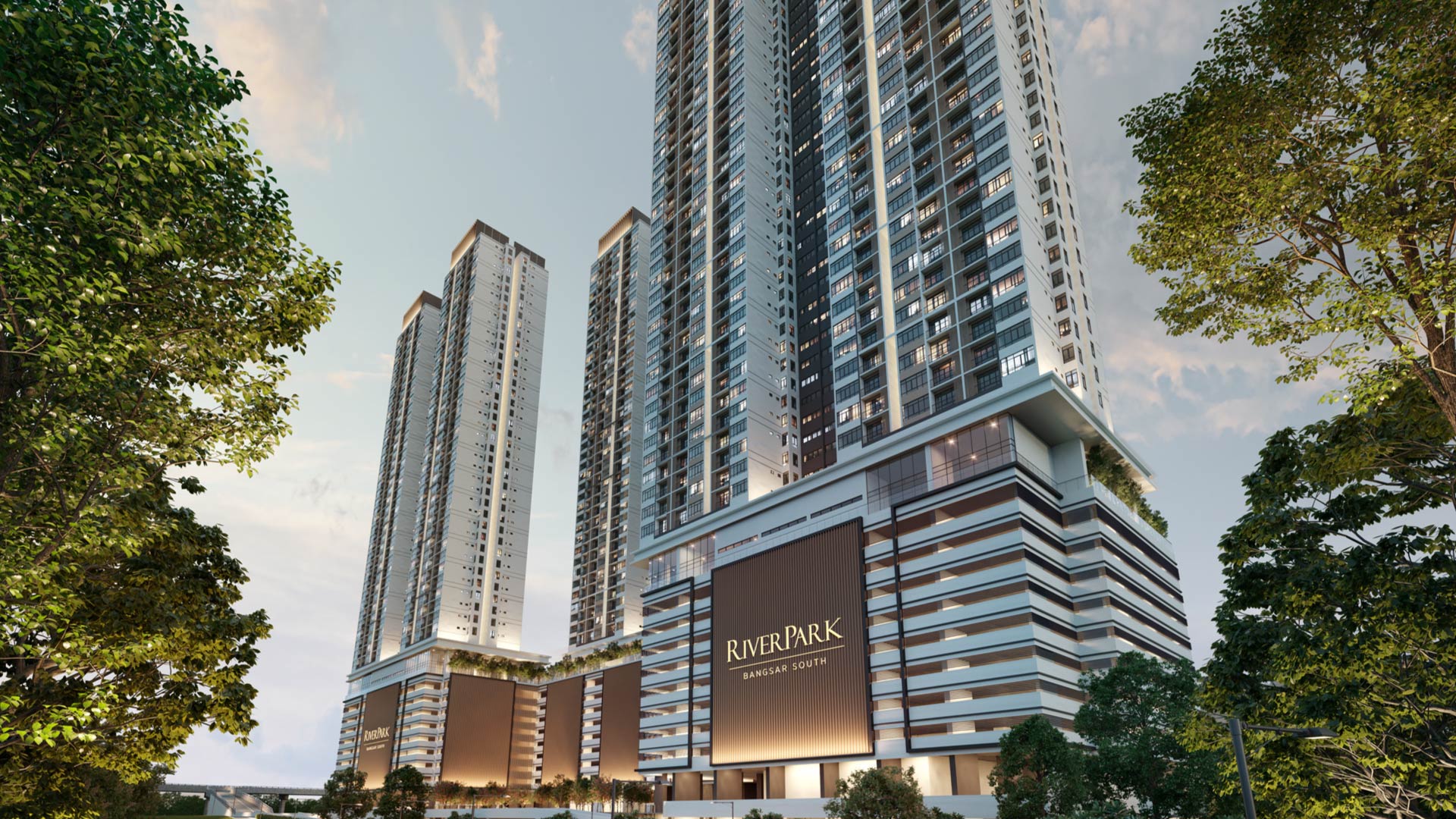 Gambaran River Park, kediaman konsep hijau, di Bangsar South, Kuala Lumpur yang dijangka siap pada 2026