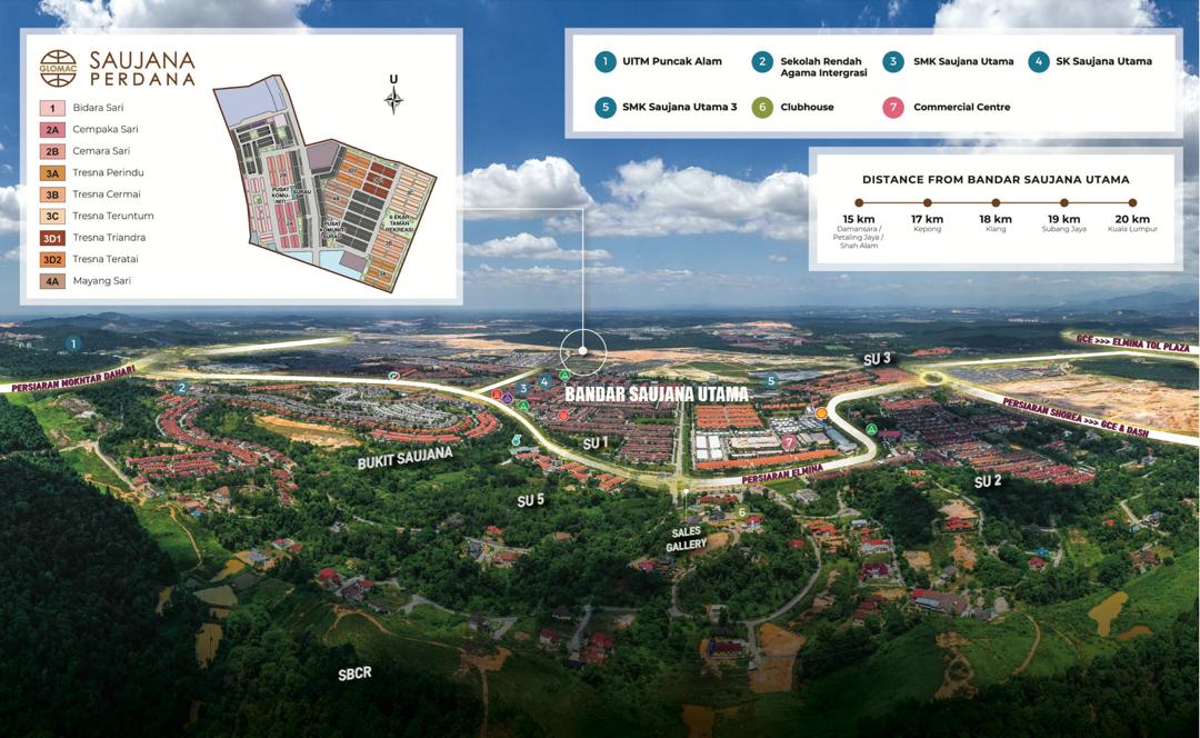 Pemandangan udara Bandar Saujana Utama