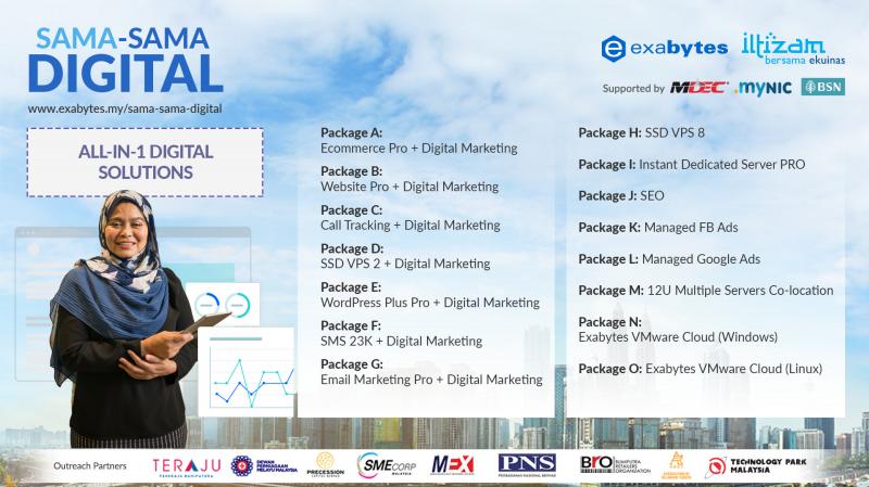 Antara pakej yang ditawarkan dalam pelan All-In1 Digital Solution