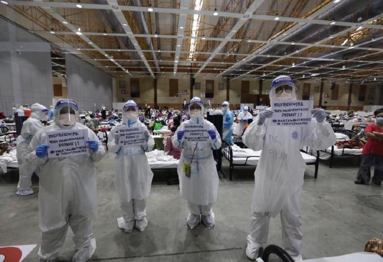 Hartal Doktor Kontrak. Kredit gambar Berita Harian