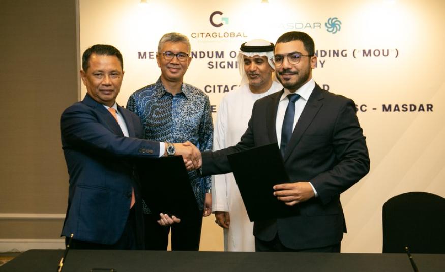MoU ini ditandatangani di Malaysia oleh Ketua Pembangunan dan Pelaburan Masdar, Abdulla Zayed dan Pengerusi Eksekutif dan Presiden Citaglobal, Tan Sri Mohamad Norza Zakaria,